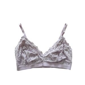 Colsie‎ Lace Bralette Women Medium Purple Stretch Boho Coquette Layering Beachy
